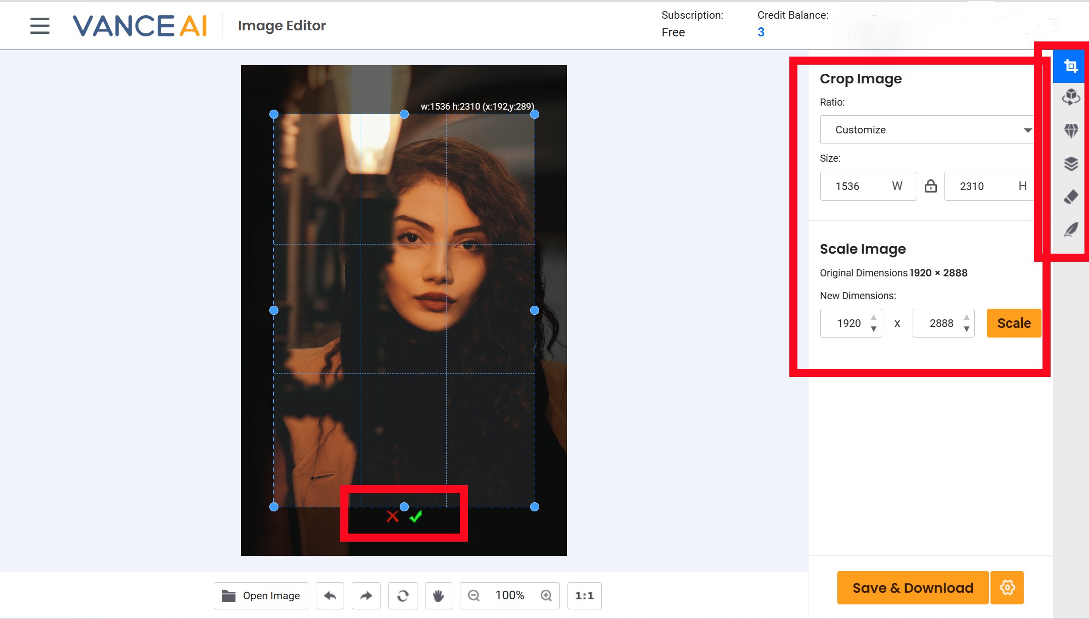 vanceai editor step2